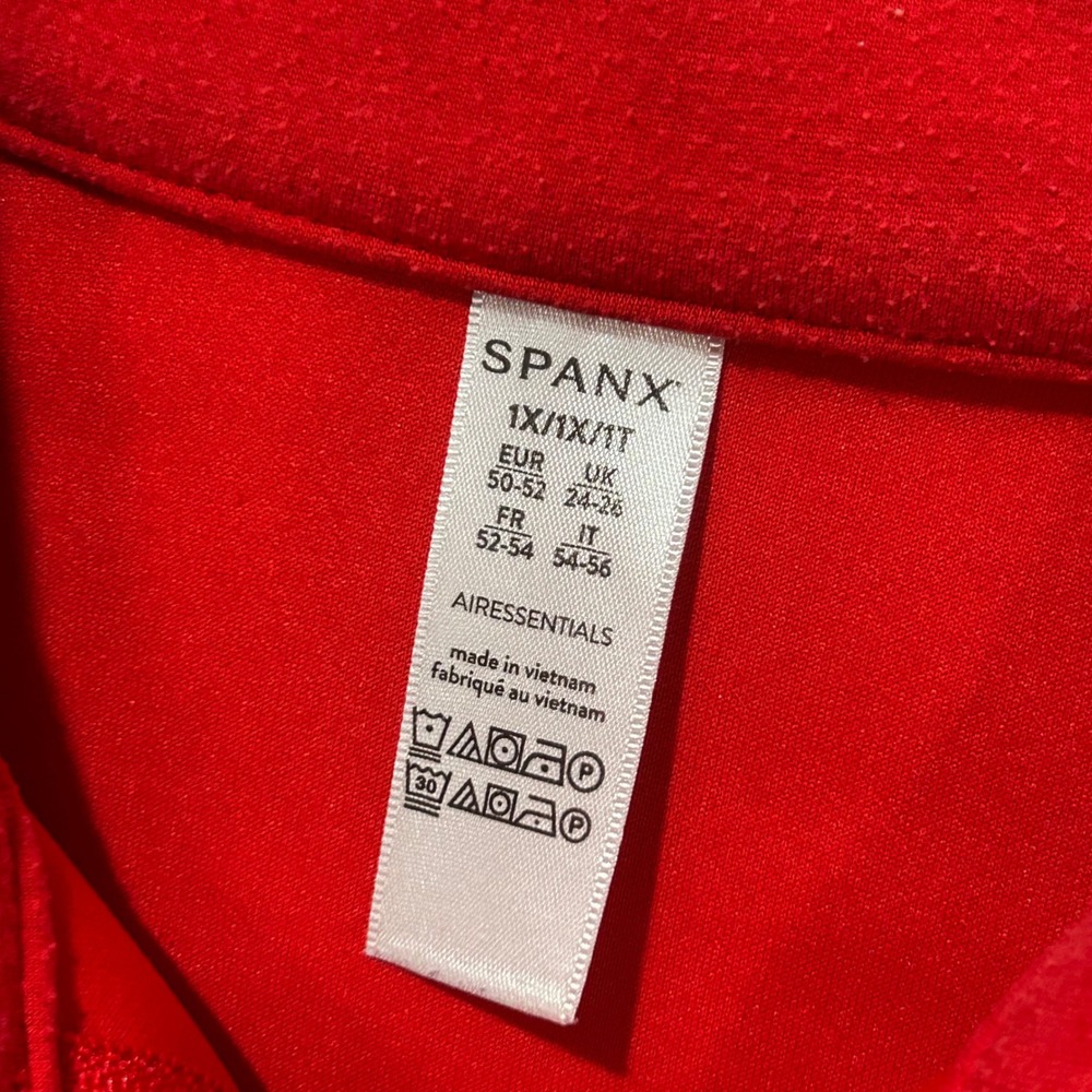 Spanx Pullover AirEssentials Half Zip 1X Red Athleisure Loungewear Soft - Picture 4 of 8